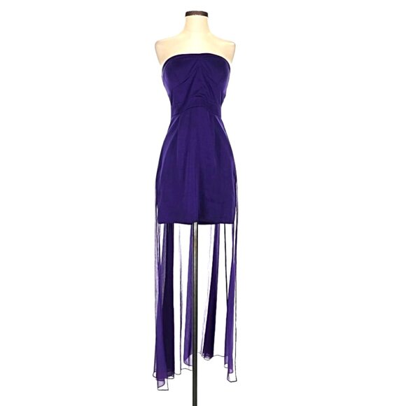 BCBGeneration Dresses & Skirts - BCBGeneration Amethyst Strapless Skirt Tail High-Low Cocktail Dress - Size 4